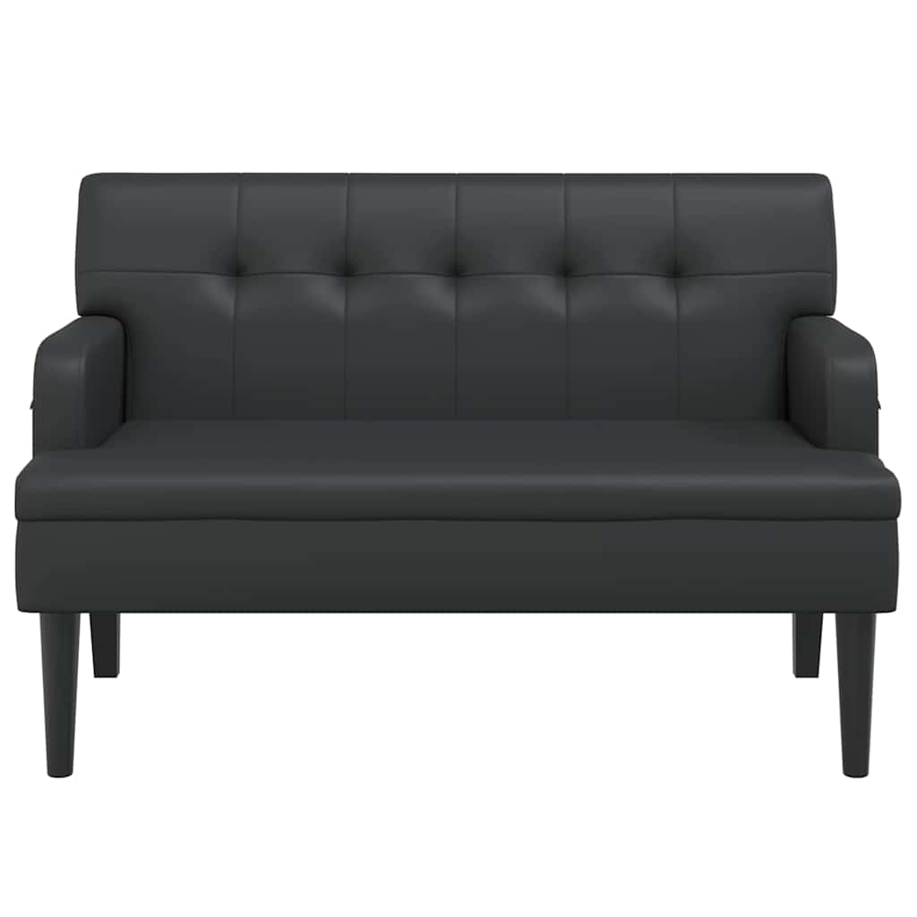 Klupa s naslonom crna 112x65,5x75 cm umjetna koža