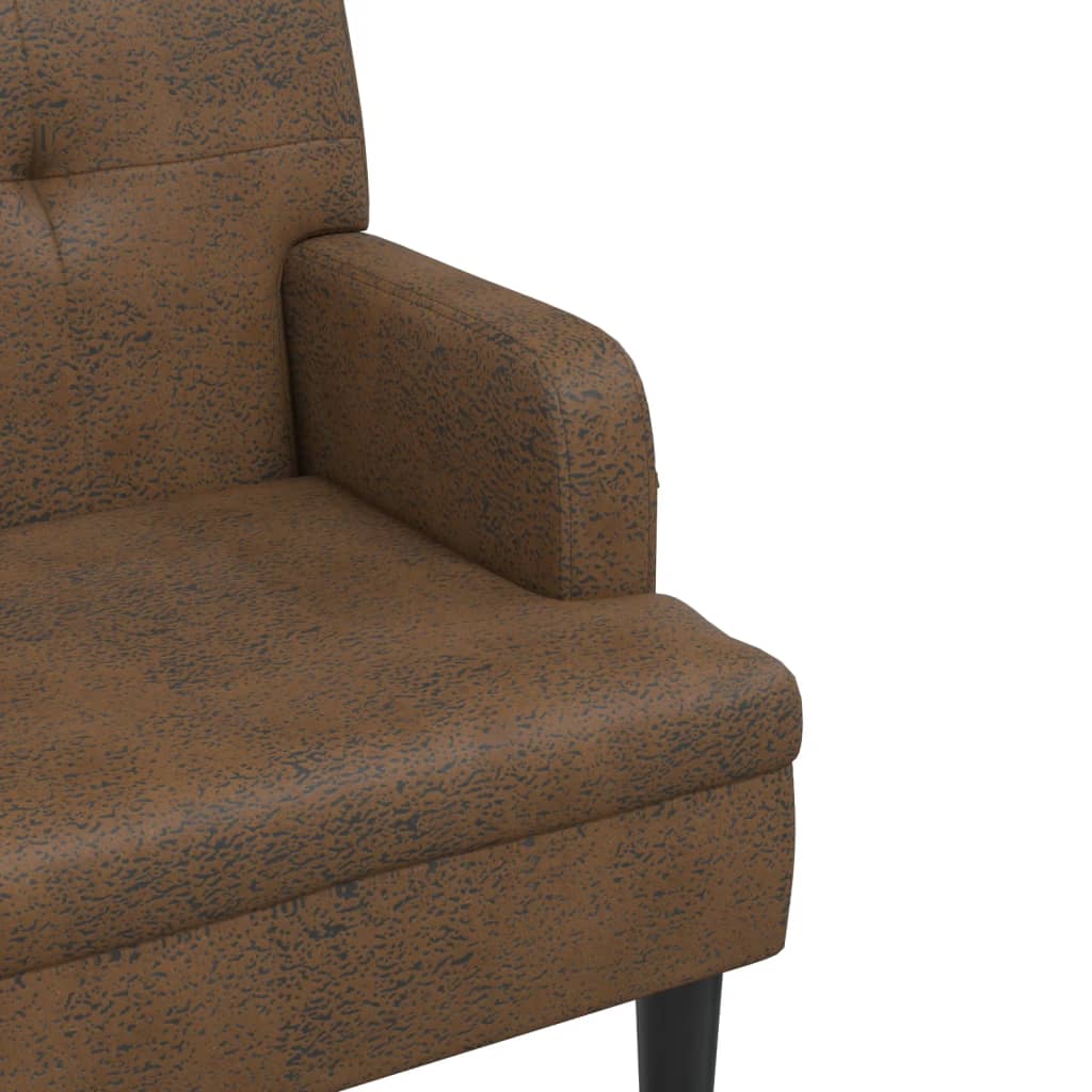 Klupa s naslonom smeđa 112 x 65,5 x 75 cm umjetna brušena koža