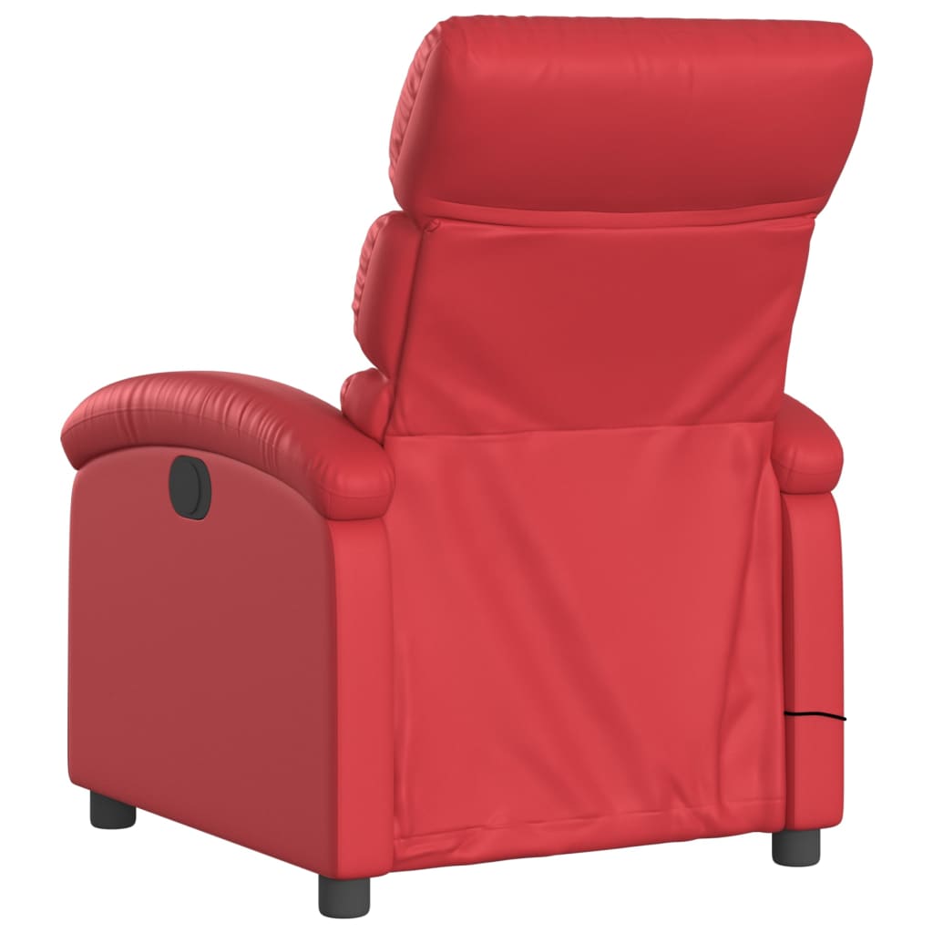 Masažni naslonjač od umjetne kože crveni