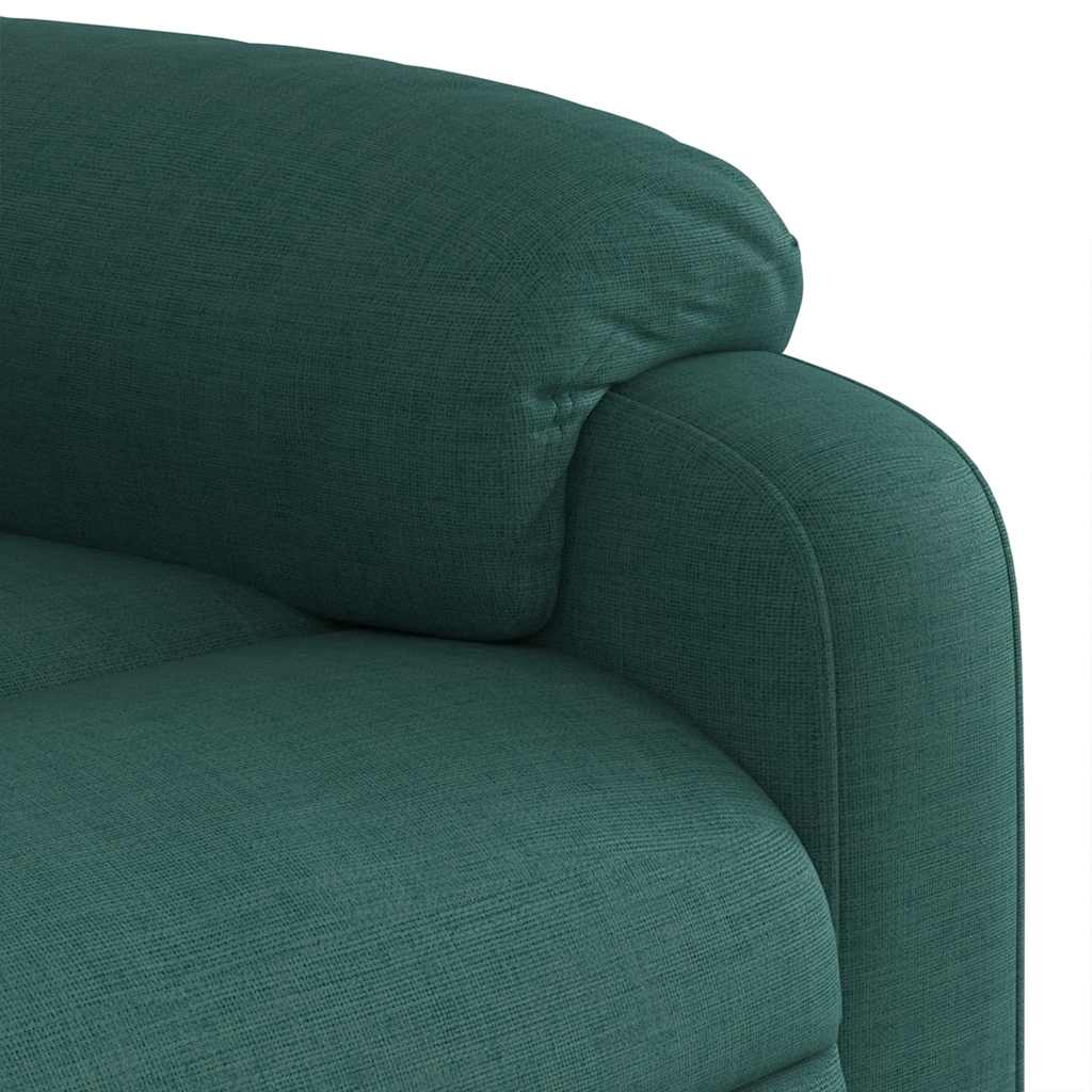 Masažni naslonjač od tkanine tamnozeleni