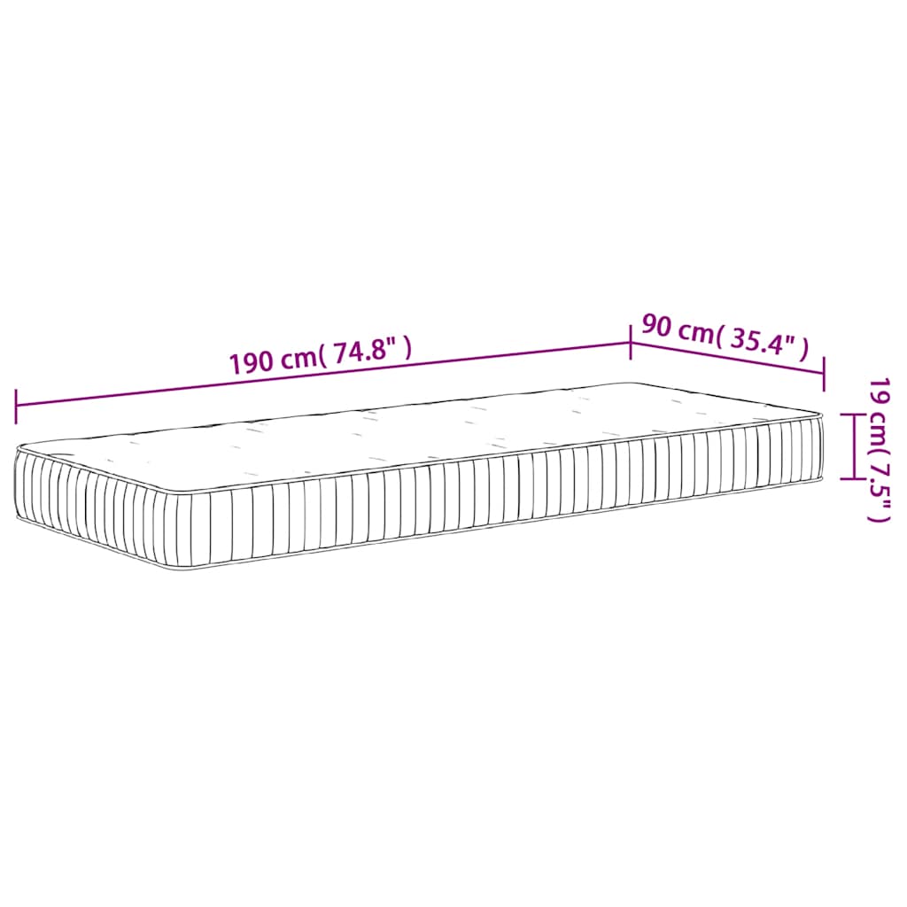 Madrac s džepičastim oprugama srednji 90x190 cm za jednu osobu
