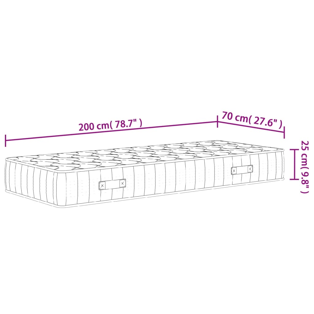 Madrac s džepičastim oprugama srednje čvrst 70x200 cm