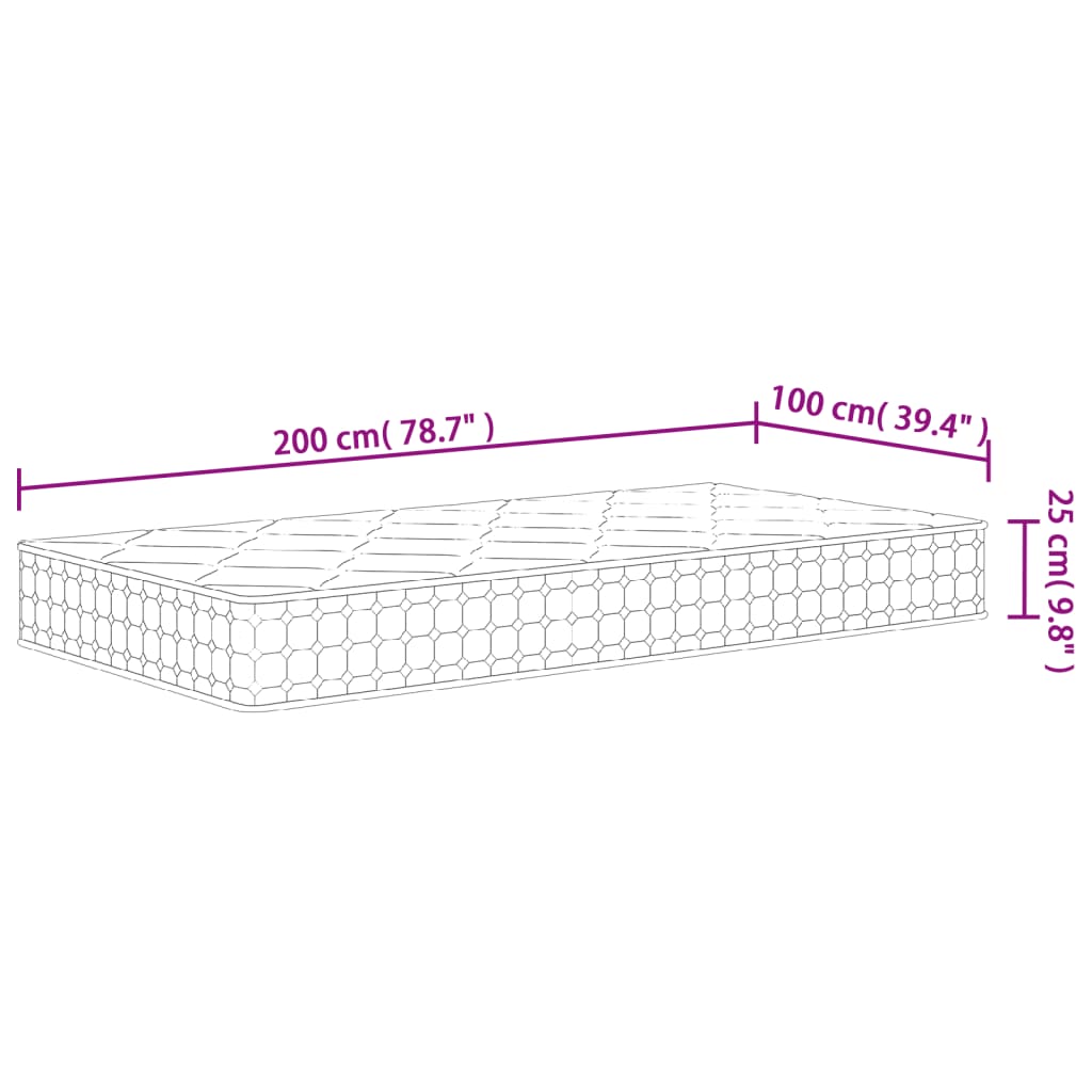 Madrac s džepičastim oprugama srednje čvrst 100 x 200 cm