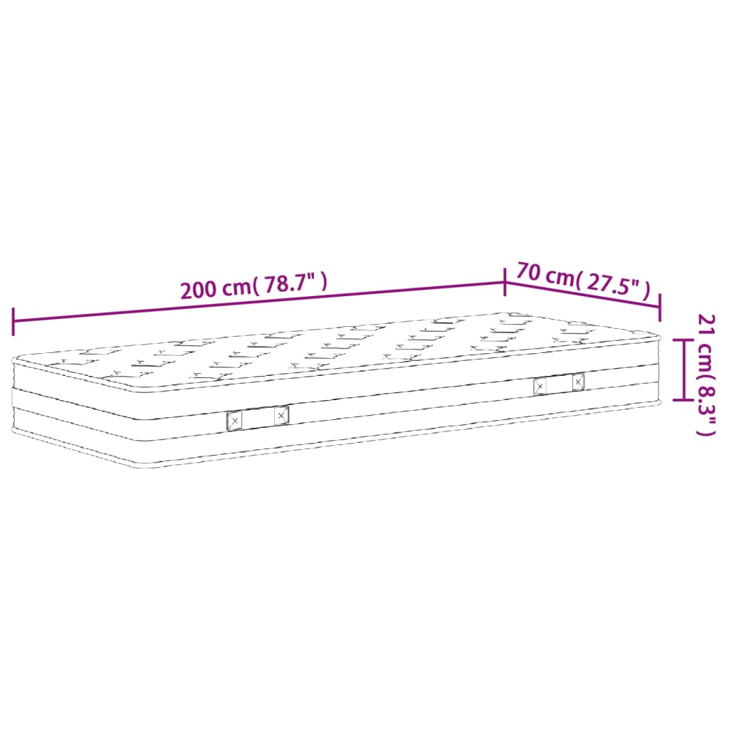 Madrac s oprugama bonnell srednji 70x200 cm