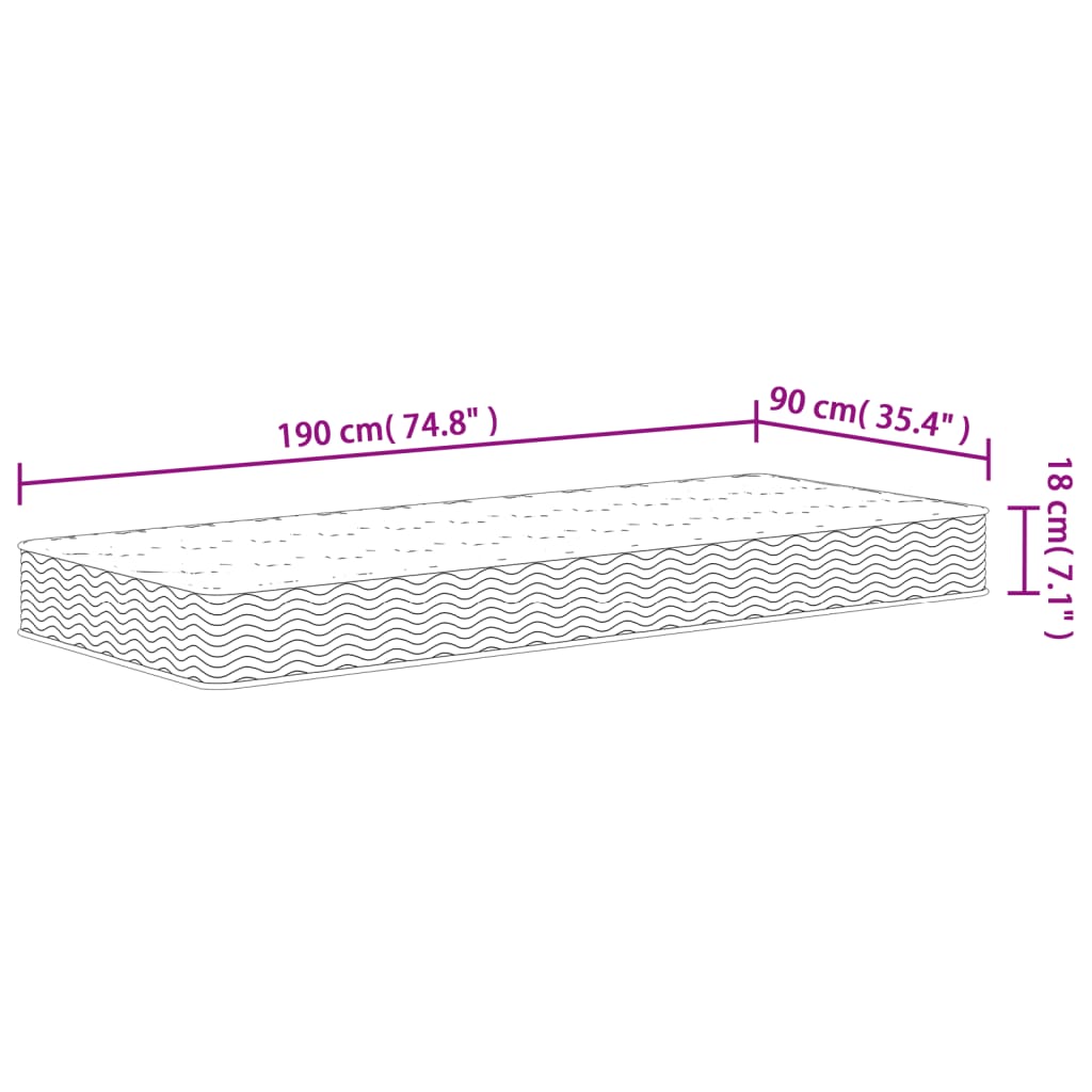 Madrac s oprugama bonnell srednji 90x190 cm bračni