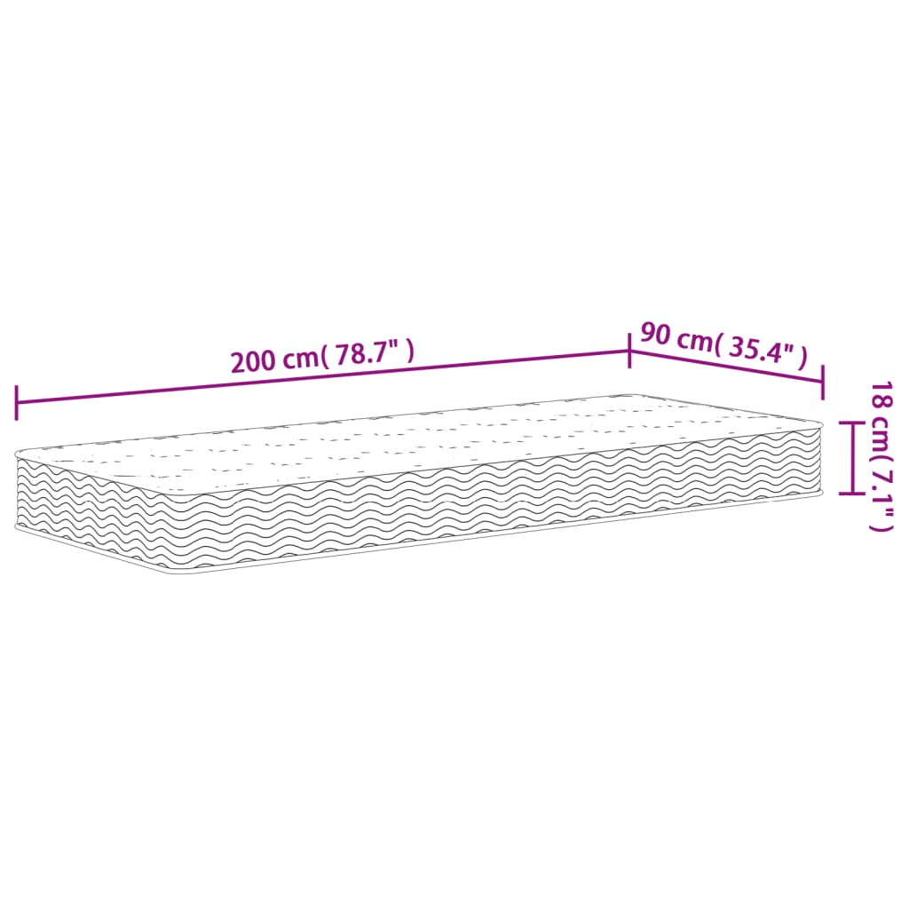 Madrac s oprugama bonnell srednji 90 x 200 cm