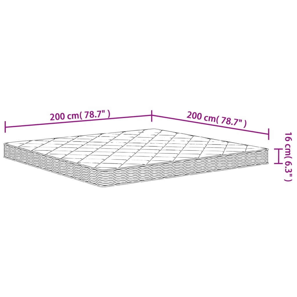 Madrac od pjene srednje mekani 200x200 cm