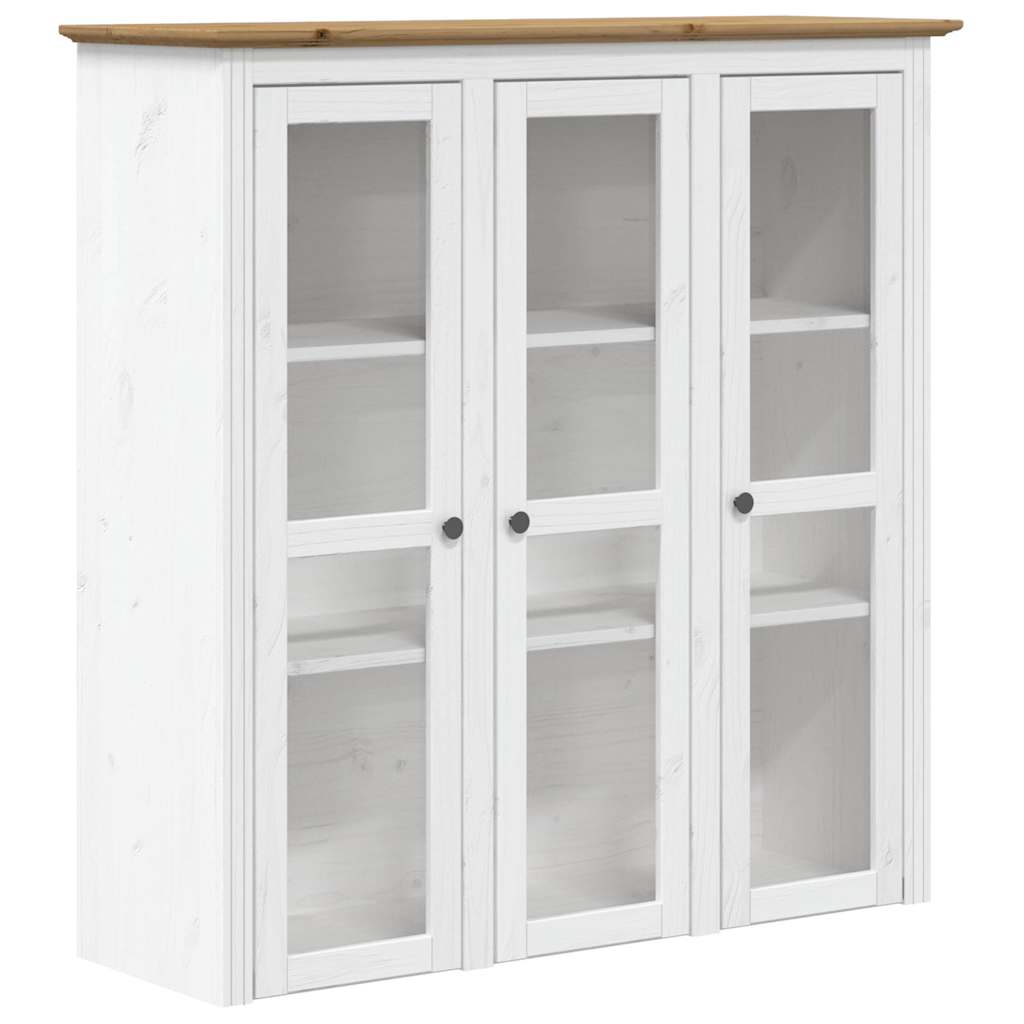Visoka komoda BODO bijelo-smeđa 115,5x43x200,5 cm od borovine