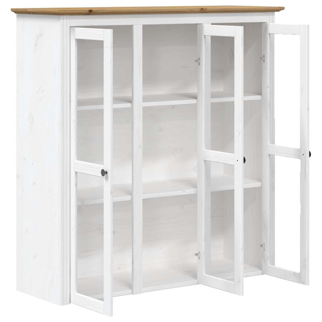 Visoka komoda BODO bijelo-smeđa 115,5x43x200,5 cm od borovine