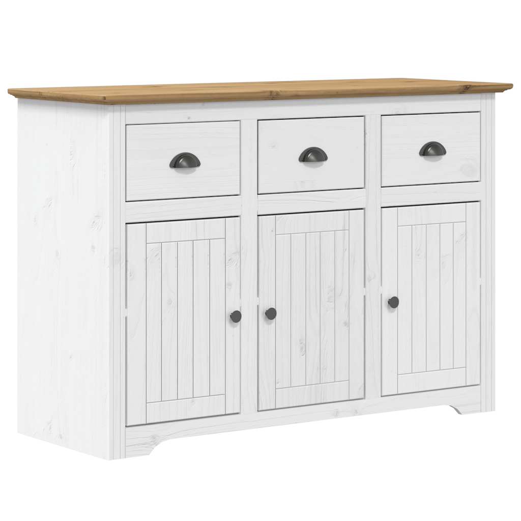 Visoka komoda BODO bijelo-smeđa 115,5x43x200,5 cm od borovine