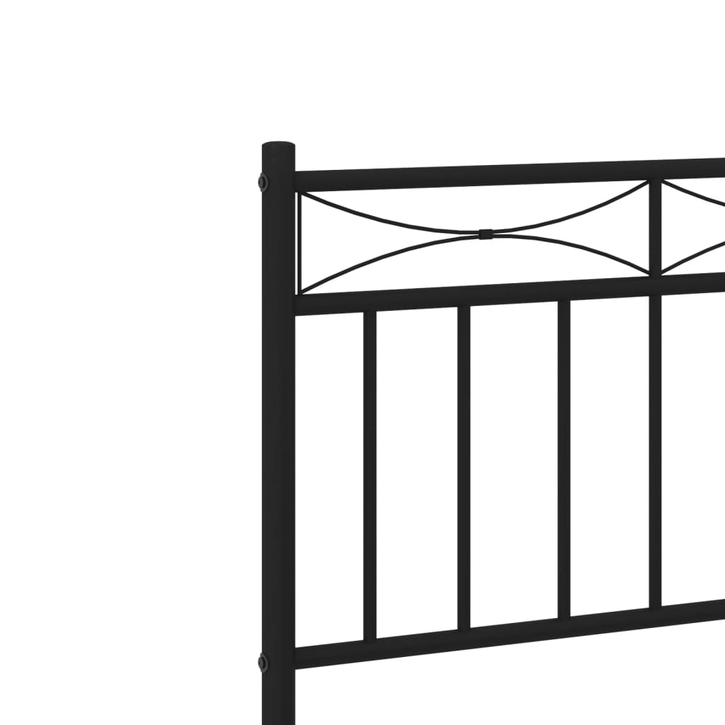 Metalni okvir za krevet s uzglavljem crni 80x200 cm