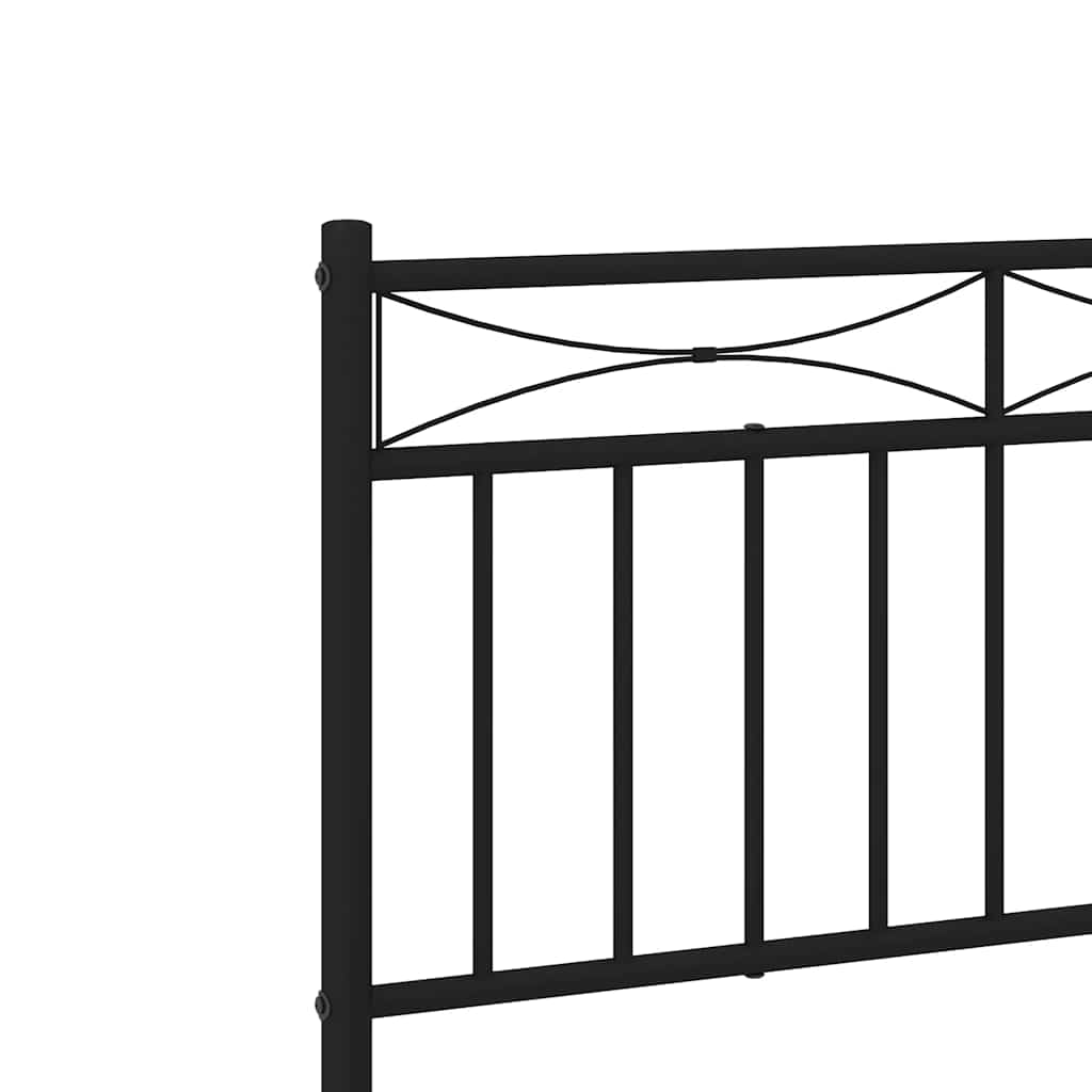 Metalni okvir za krevet s uzglavljem crni 100x190 cm