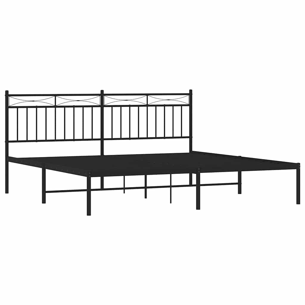 Metalni okvir za krevet s uzglavljem crni 183x213 cm