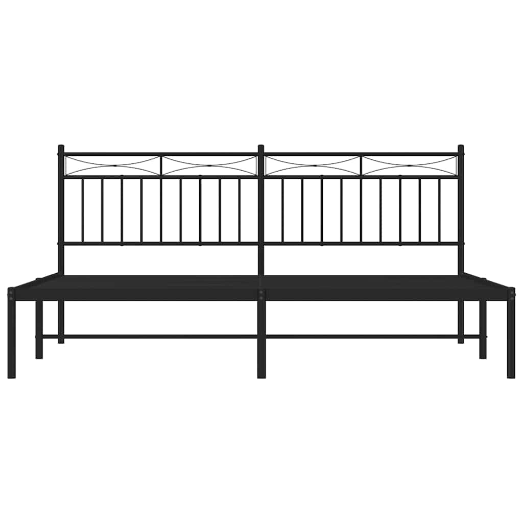 Metalni okvir za krevet s uzglavljem crni 183x213 cm