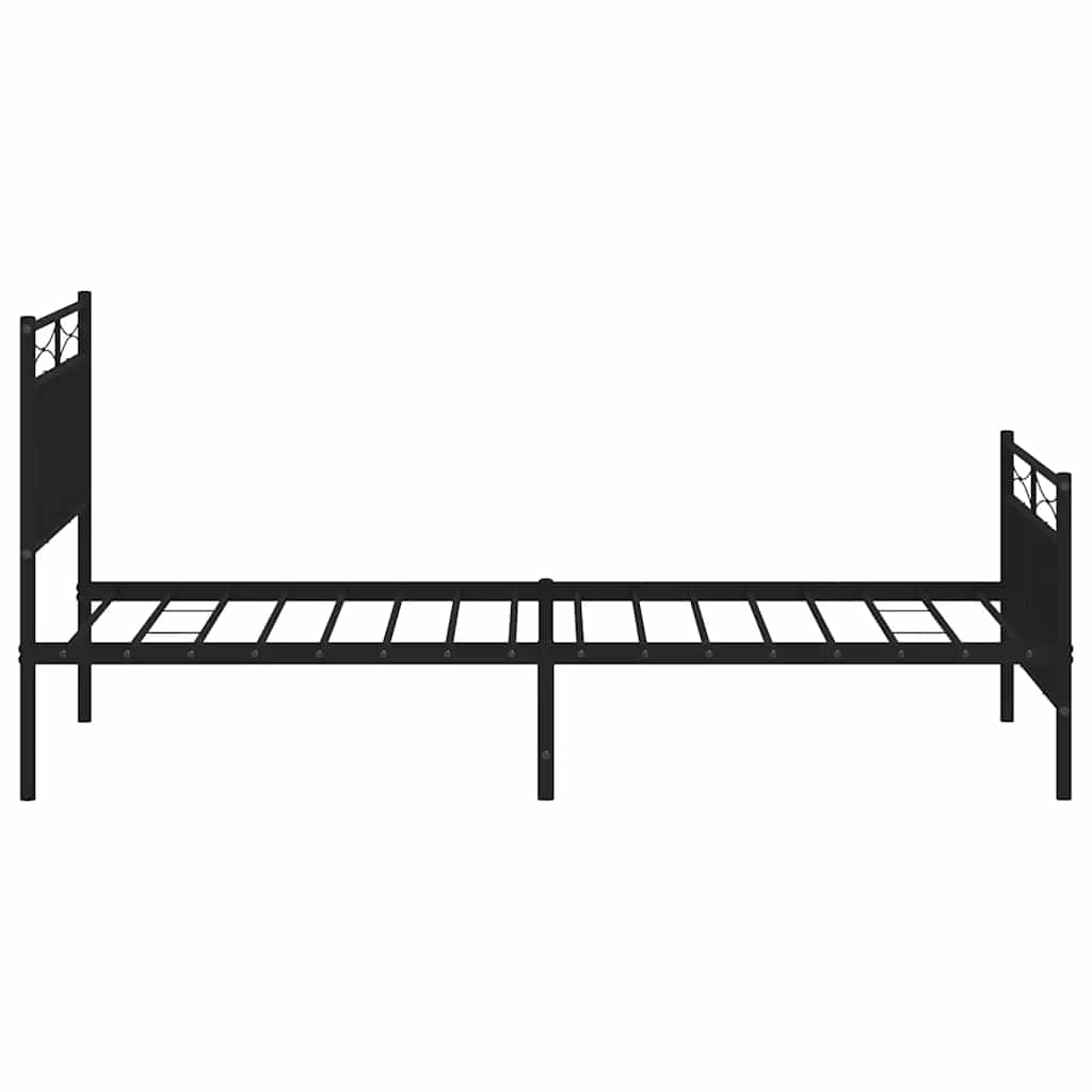 Metalni okvir kreveta uzglavlje i podnožje crni 100x190 cm