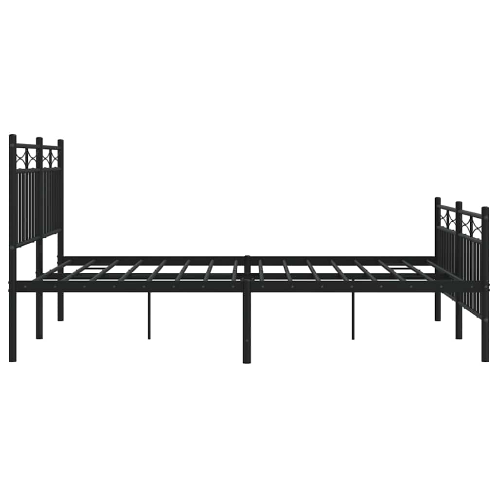 Metalni okvir kreveta uzglavlje i podnožje crni 135x190 cm