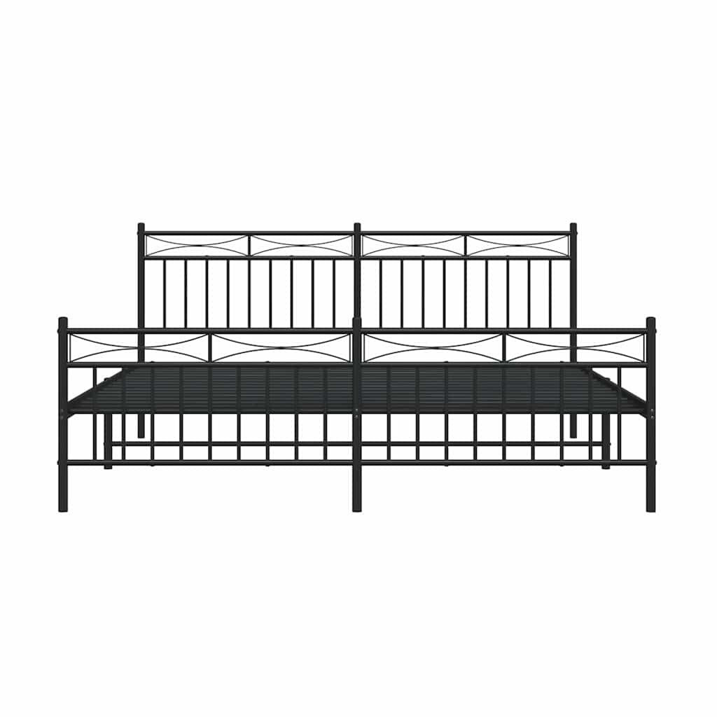 Metalni okvir kreveta uzglavlje i podnožje crni 183x213 cm