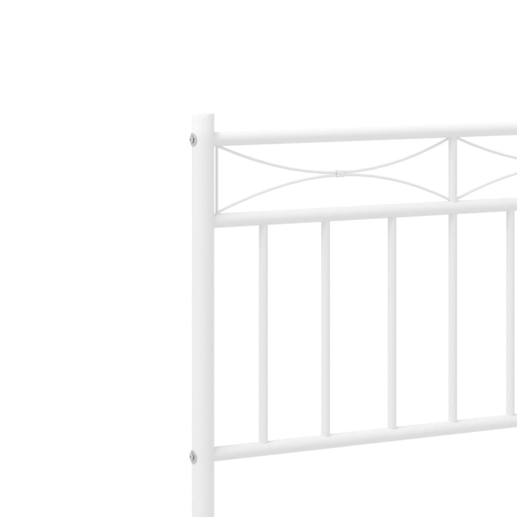 Metalni okvir krevet bez madraca s uzglavljem bijeli 75x190 cm