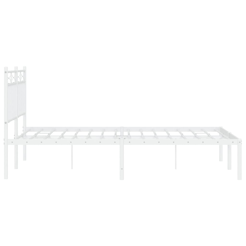 Metalni okvir za krevet s uzglavljem bijeli 140 x 200 cm