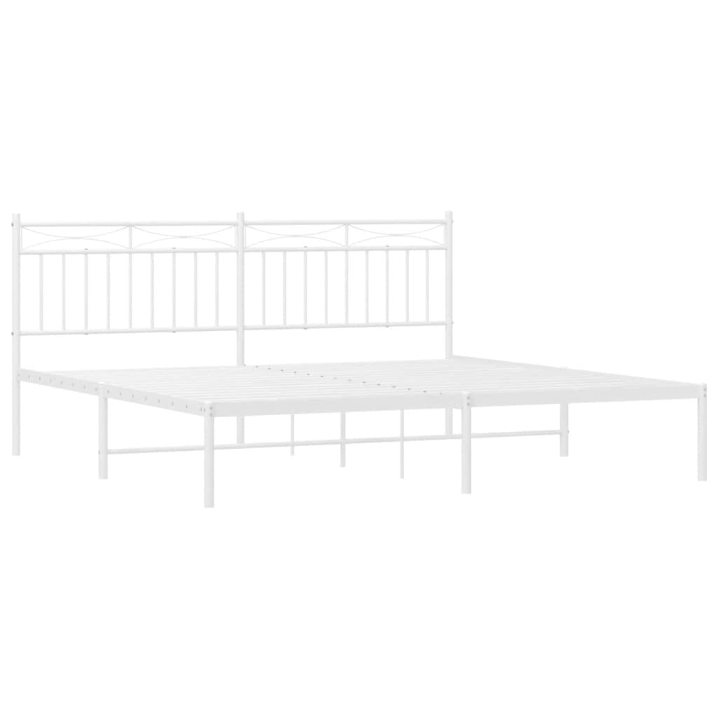Metalni okvir za krevet s uzglavljem bijeli 183x213 cm