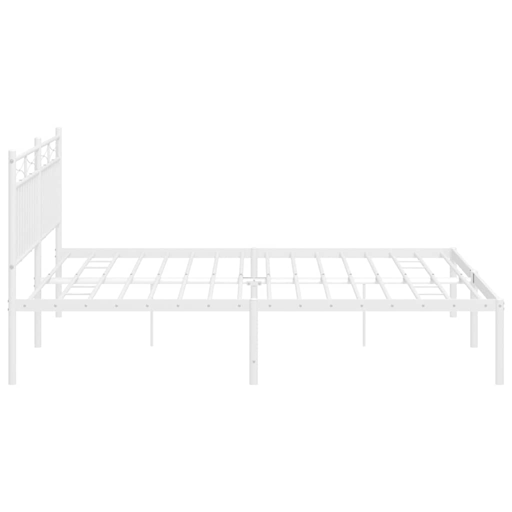 Metalni okvir za krevet s uzglavljem bijeli 183x213 cm