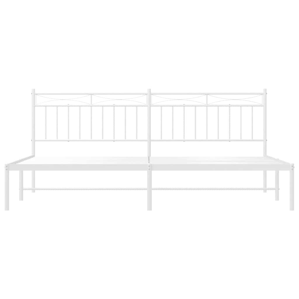 Metalni okvir za krevet s uzglavljem bijeli 193x203 cm