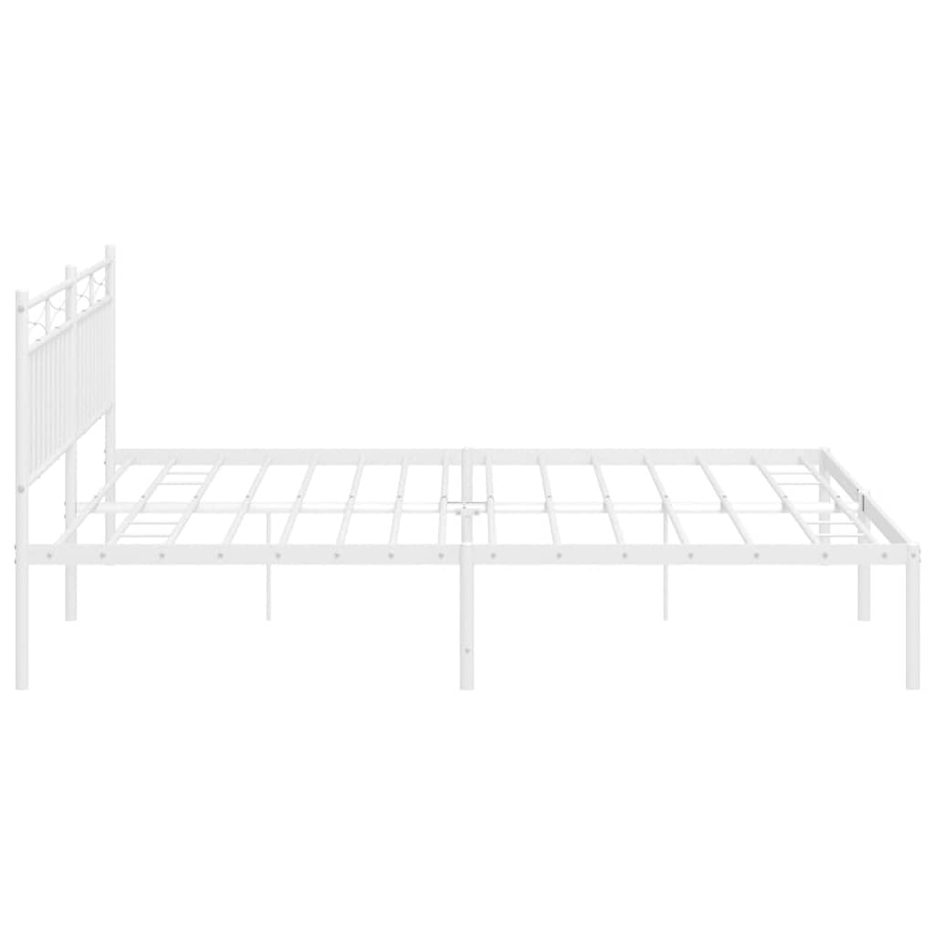 Metalni okvir za krevet s uzglavljem bijeli 193x203 cm