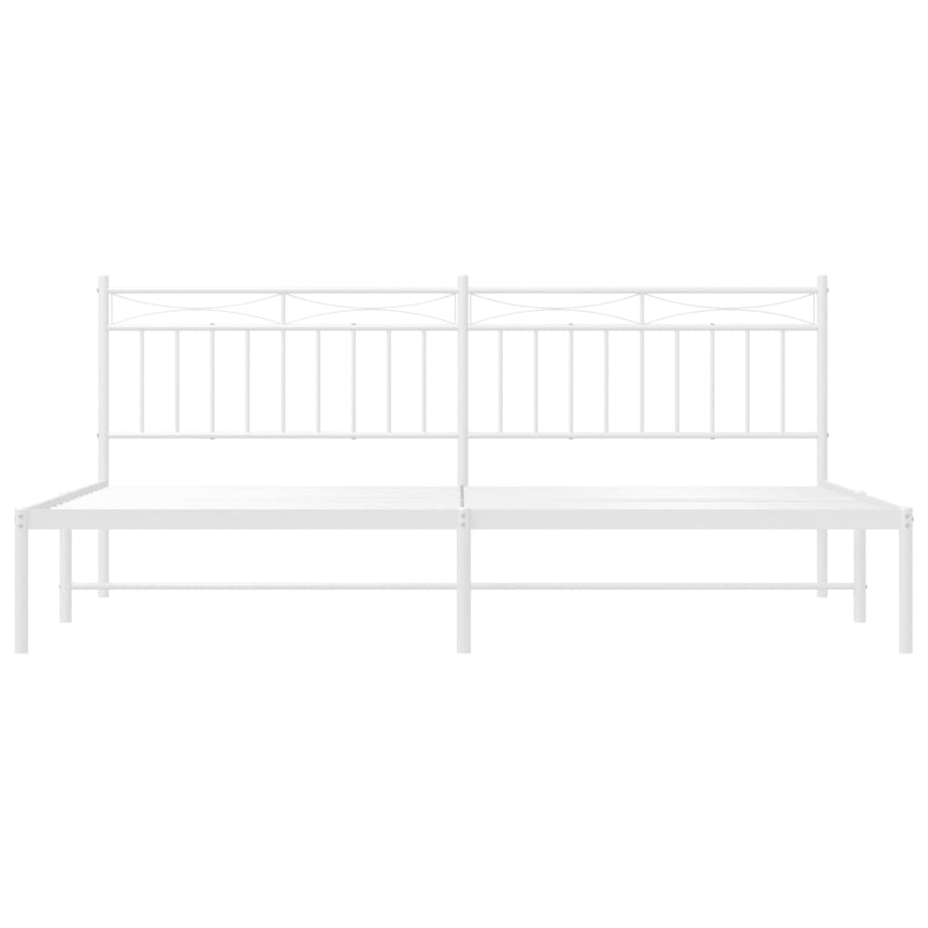 Metalni okvir za krevet s uzglavljem bijeli 200x200 cm