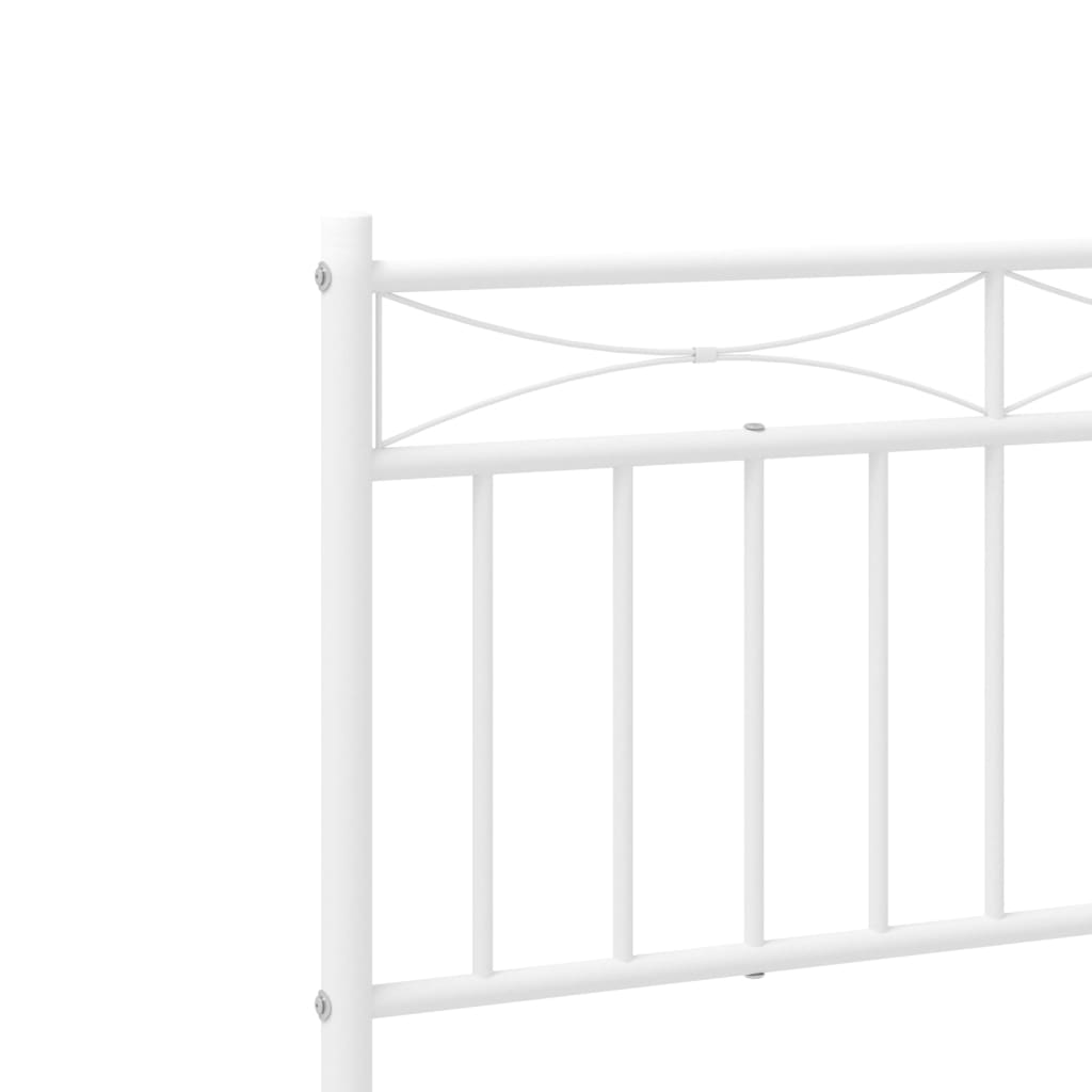 Metalni okvir za krevet s uzglavljem bijeli 200x200 cm