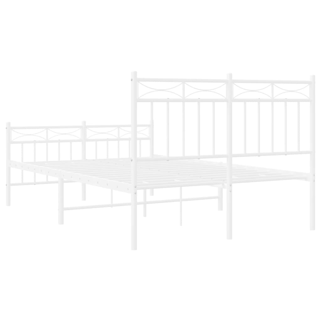 Metalni okvir kreveta uzglavlje i podnožje bijeli 120x200 cm