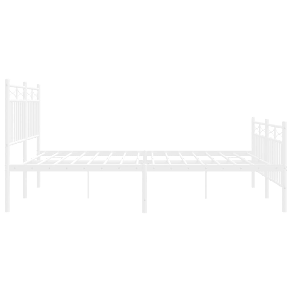 Metalni okvir kreveta uzglavlje i podnožje bijeli 140x200 cm