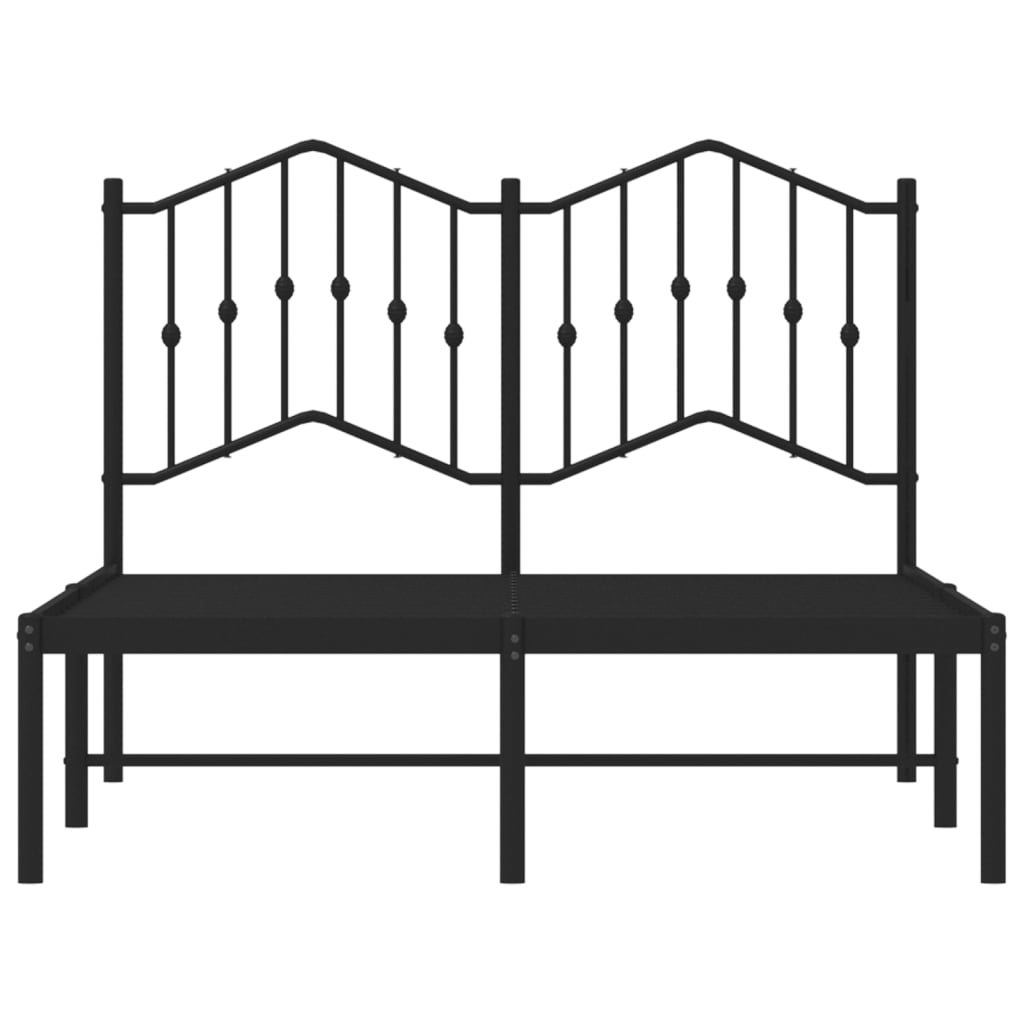 Metalni okvir za krevet s uzglavljem crni 120x190 cm