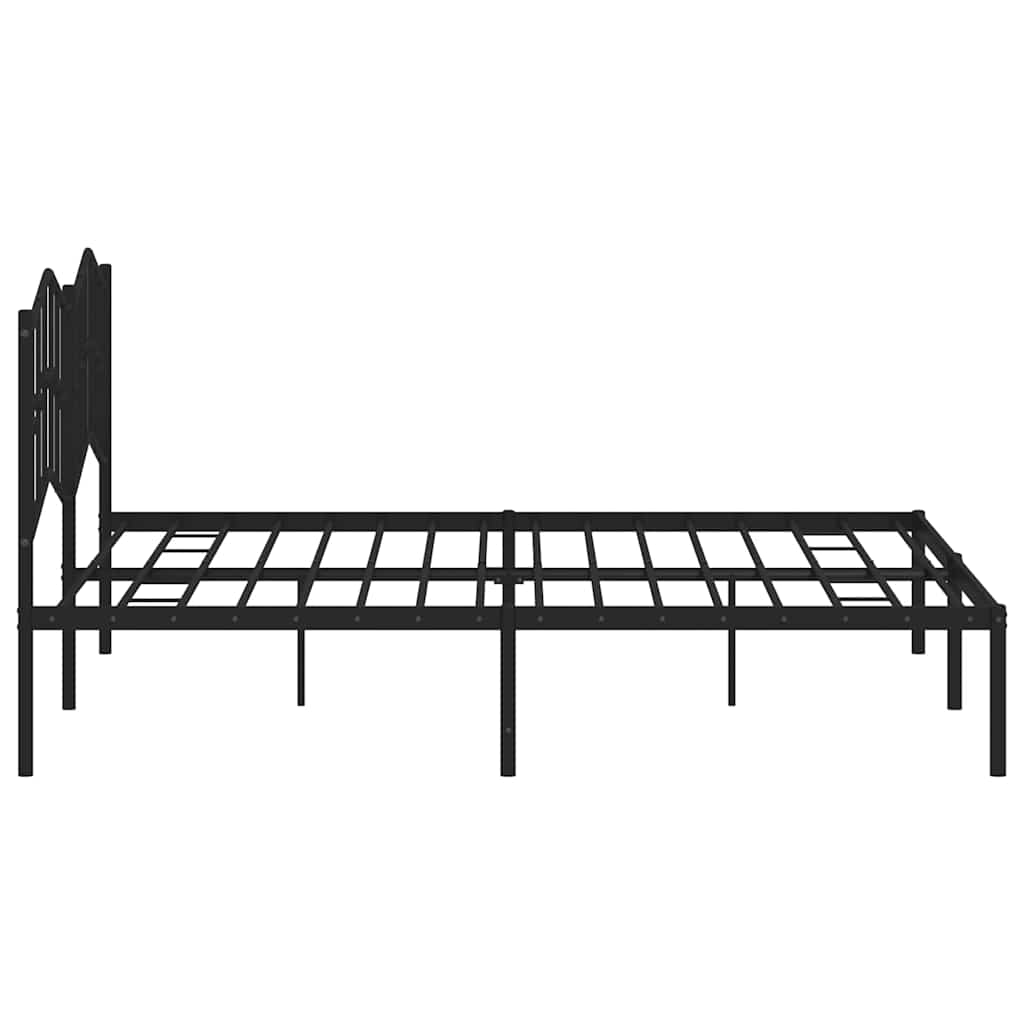 Metalni okvir za krevet s uzglavljem crni 183x213 cm