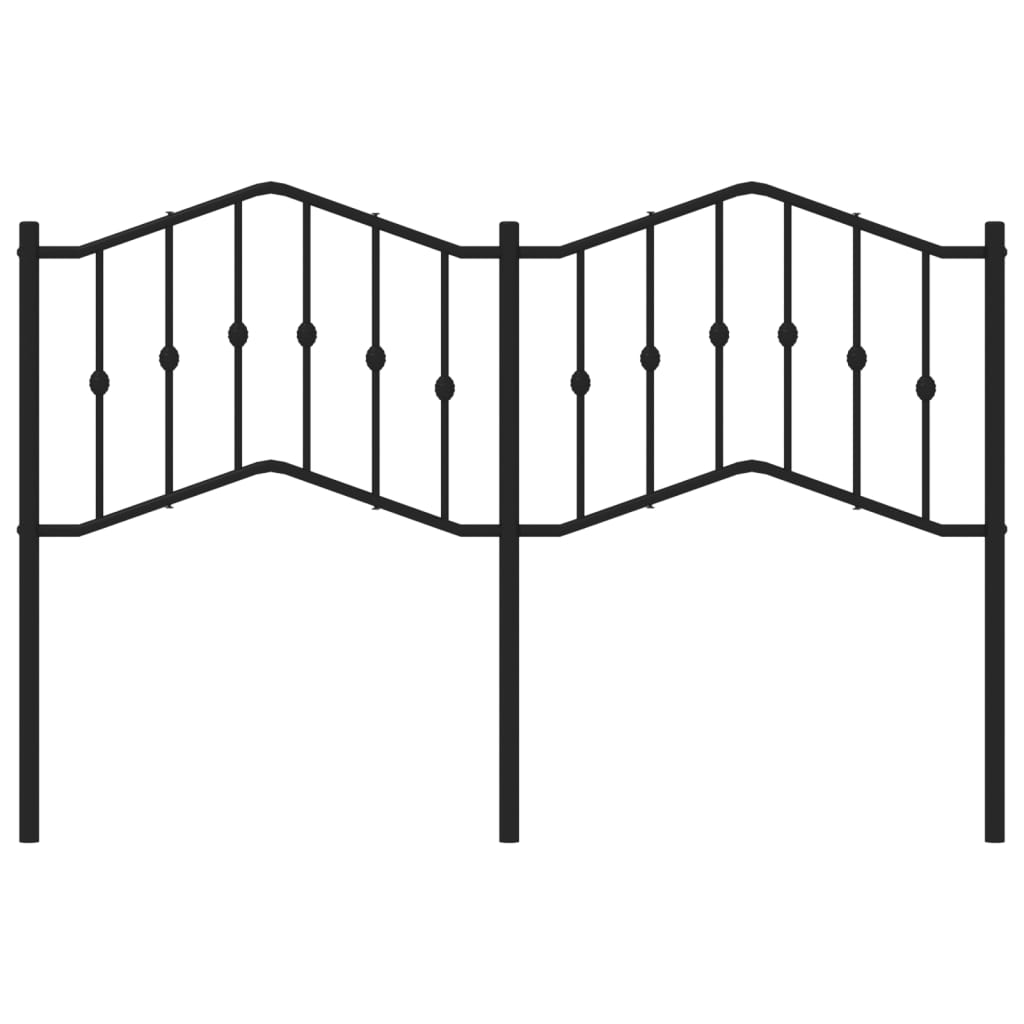Metalno zamjensko uzglavlje crno 140 cm