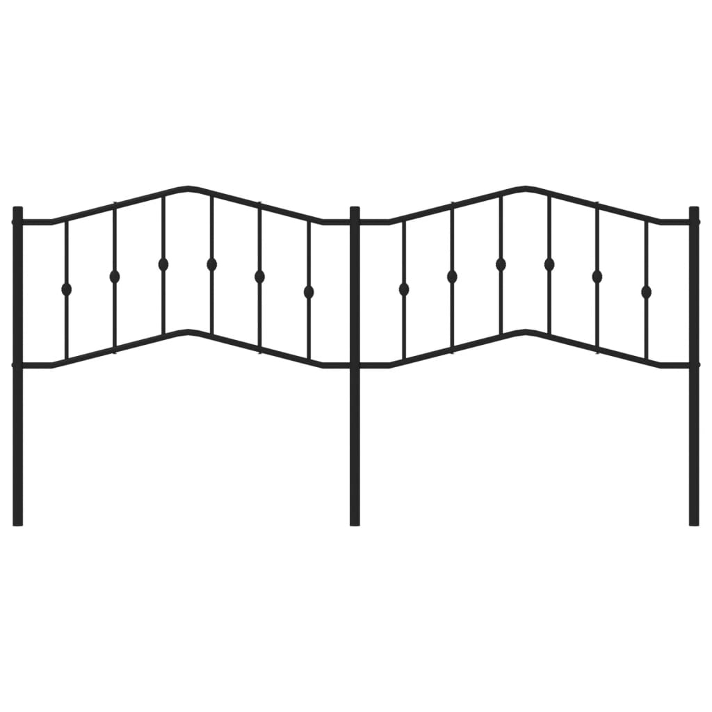 Metalno zamjensko uzglavlje crno 200 cm