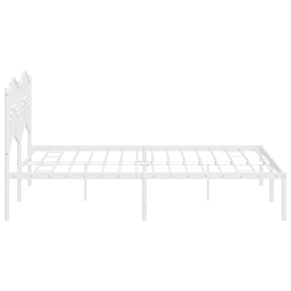 Metalni okvir za krevet s uzglavljem bijeli 180x200 cm
