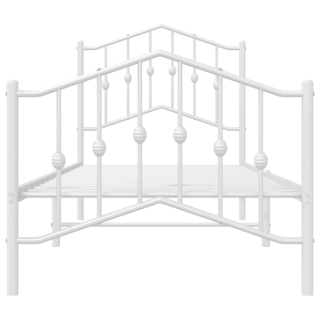 Metalni okvir kreveta s uzglavljem i podnožjem bijeli 80x200 cm