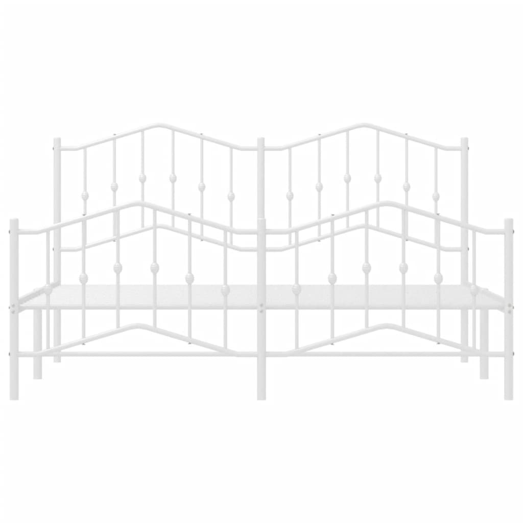 Metalni okvir kreveta uzglavlje i podnožje bijeli 160x200 cm