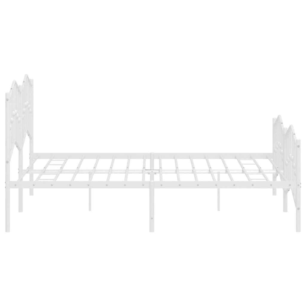 Metalni okvir kreveta uzglavlje i podnožje bijeli 160x200 cm