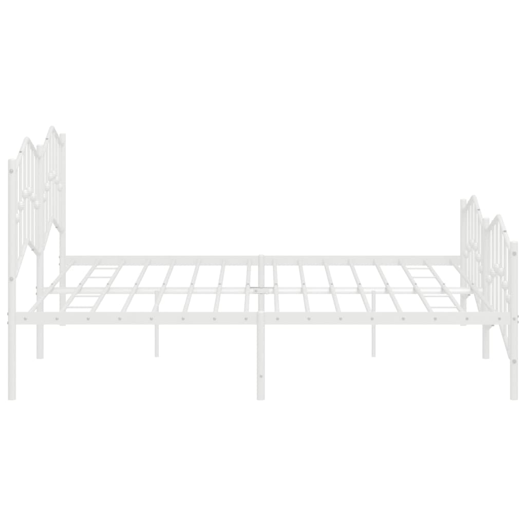 Metalni okvir kreveta uzglavlje i podnožje bijeli 200 x 200 cm