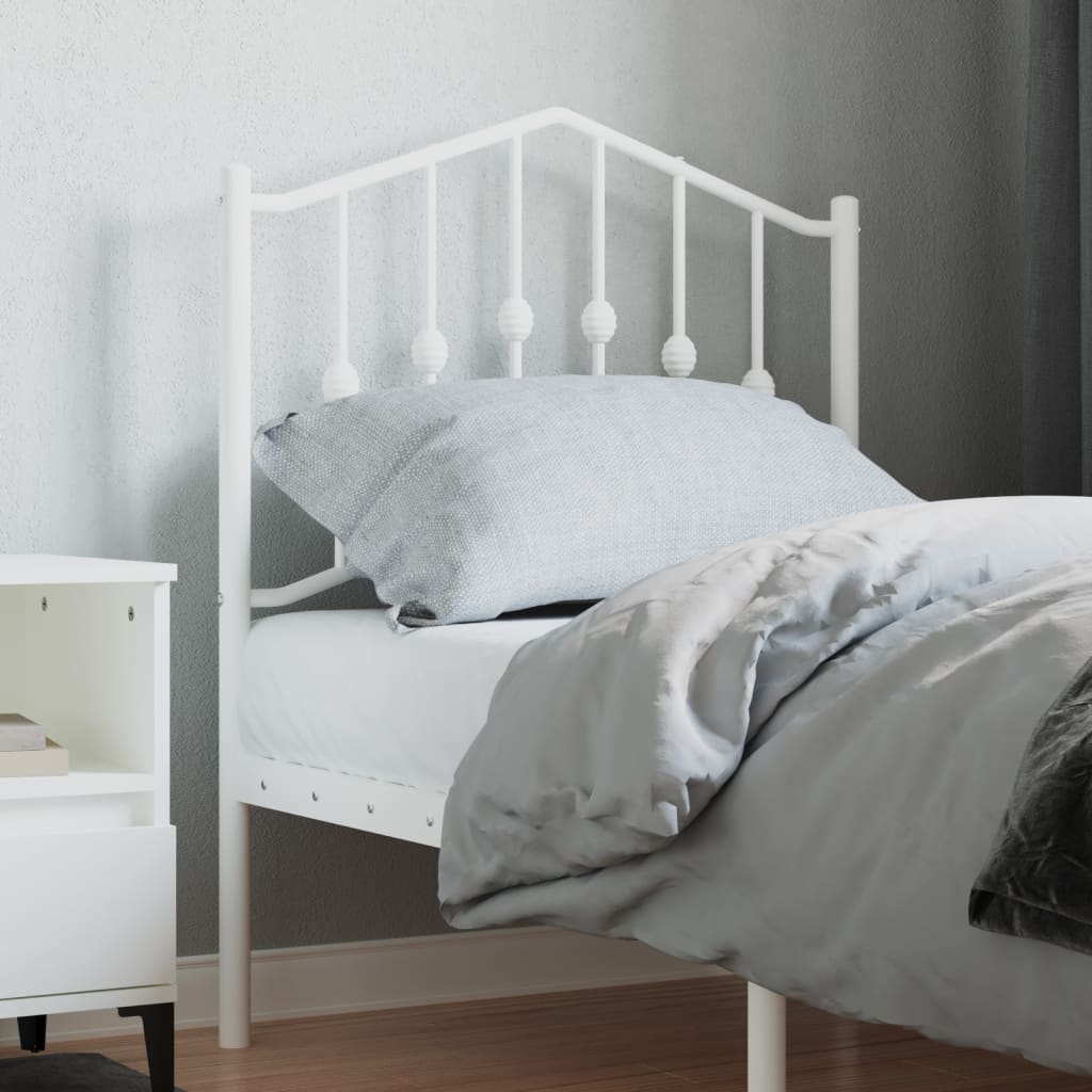 Metalno uzglavlje za krevet, bijelo, 75 cm