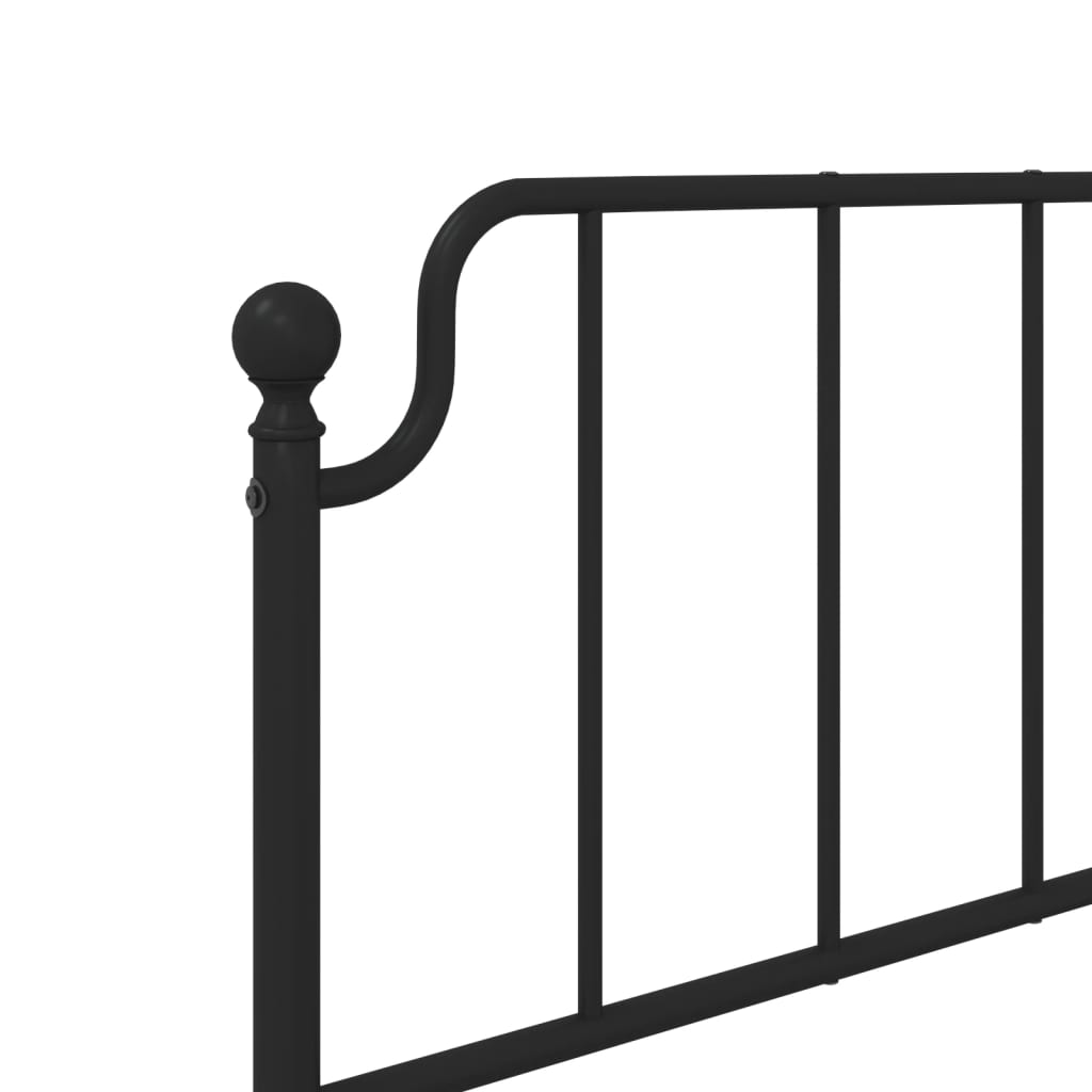 Metalni okvir za krevet s uzglavljem crni 107x203 cm