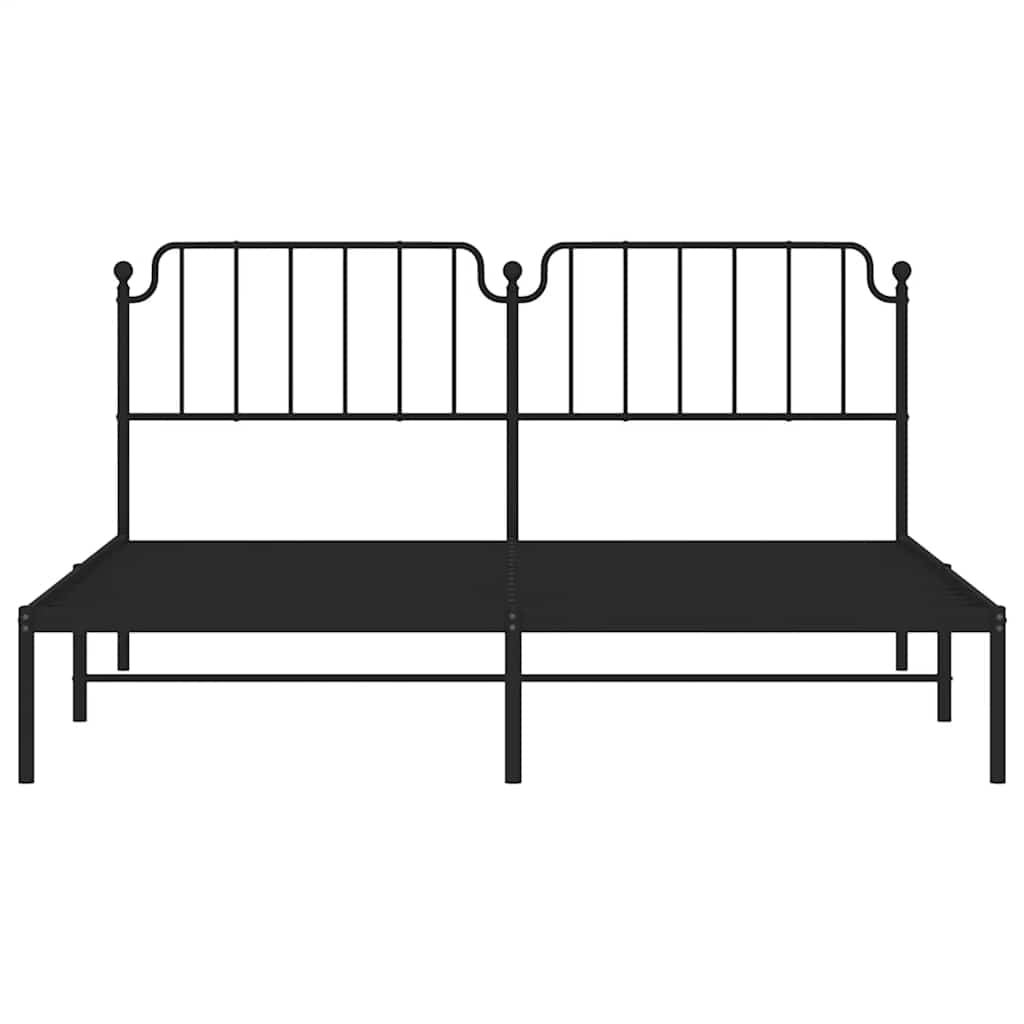 Metalni okvir za krevet s uzglavljem crni 183x213 cm