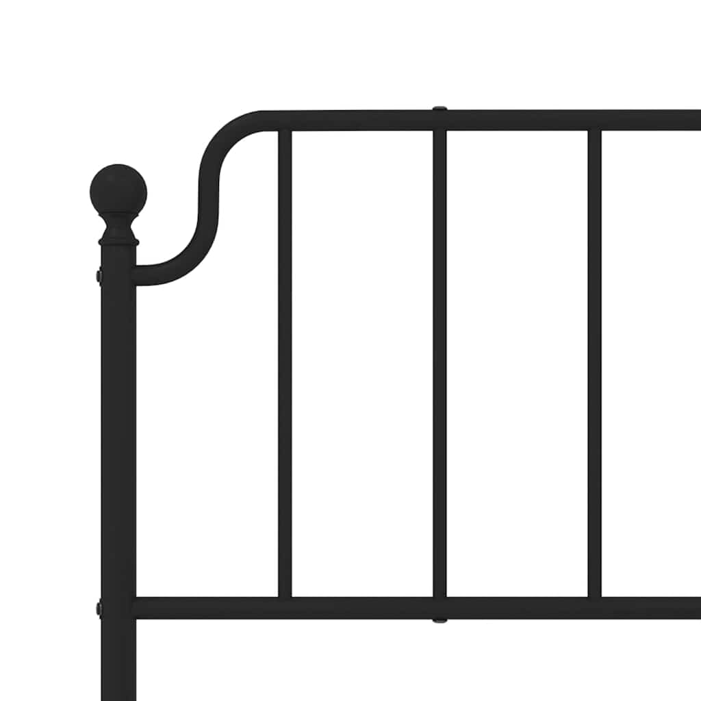 Metalni okvir za krevet s uzglavljem crni 193x203 cm
