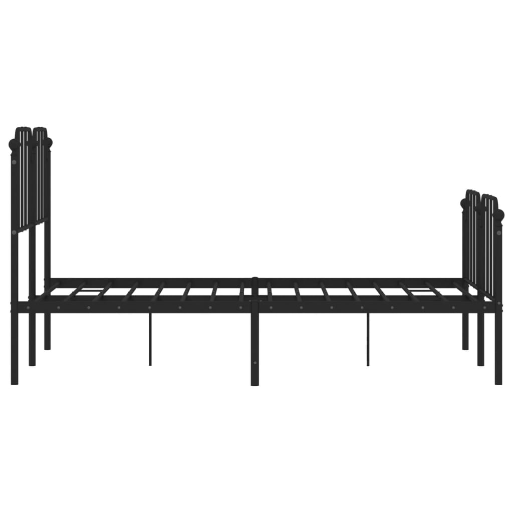 Metalni okvir kreveta s uzglavljem i podnožjem crni 120x200 cm