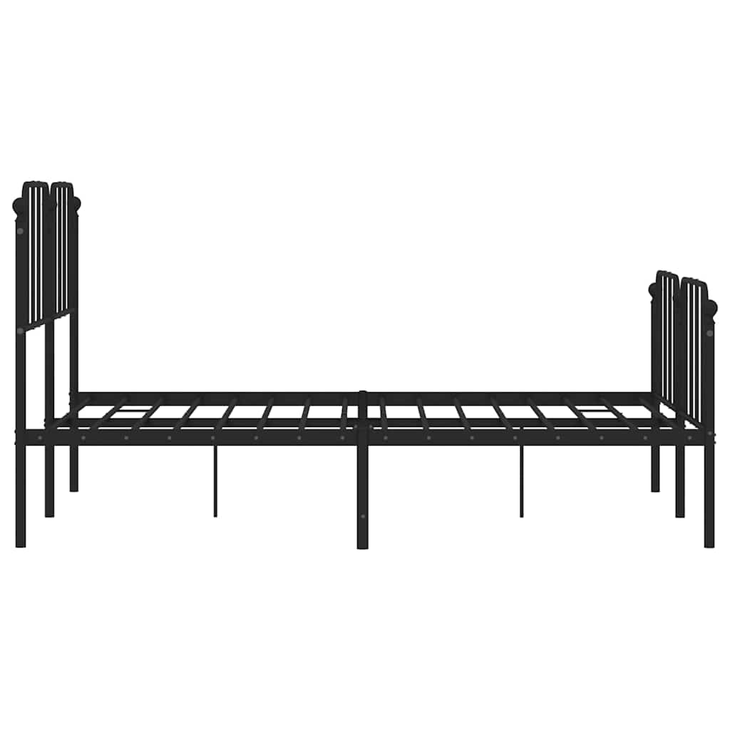 Metalni okvir kreveta s uzglavljem i podnožjem crni 150x200 cm