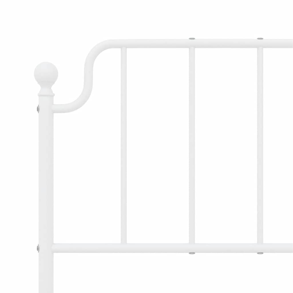 Metalni okvir za krevet s uzglavljem bijeli 150x200 cm
