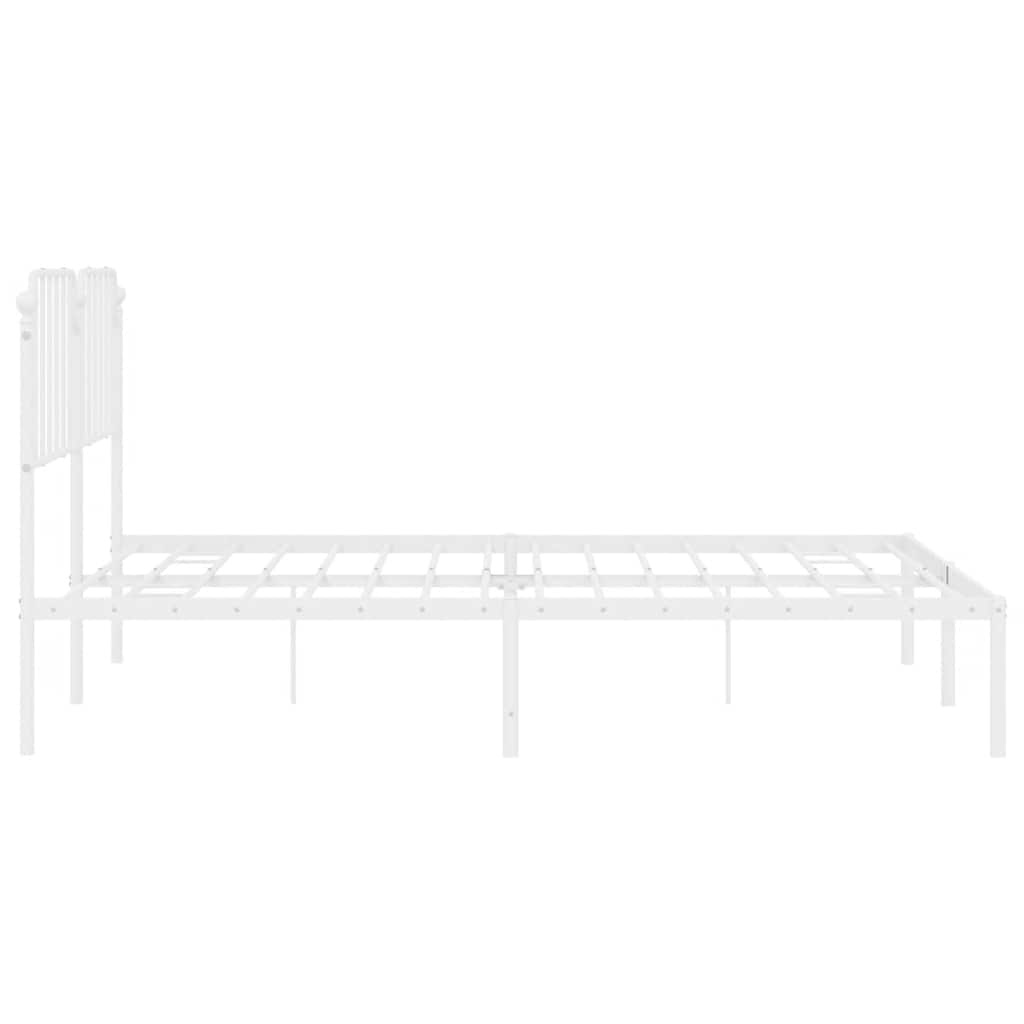 Metalni okvir za krevet s uzglavljem bijeli 183x213 cm