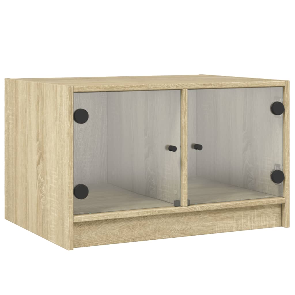 Stolić za kavu sa staklenim vratima boja hrasta 68x50x42 cm