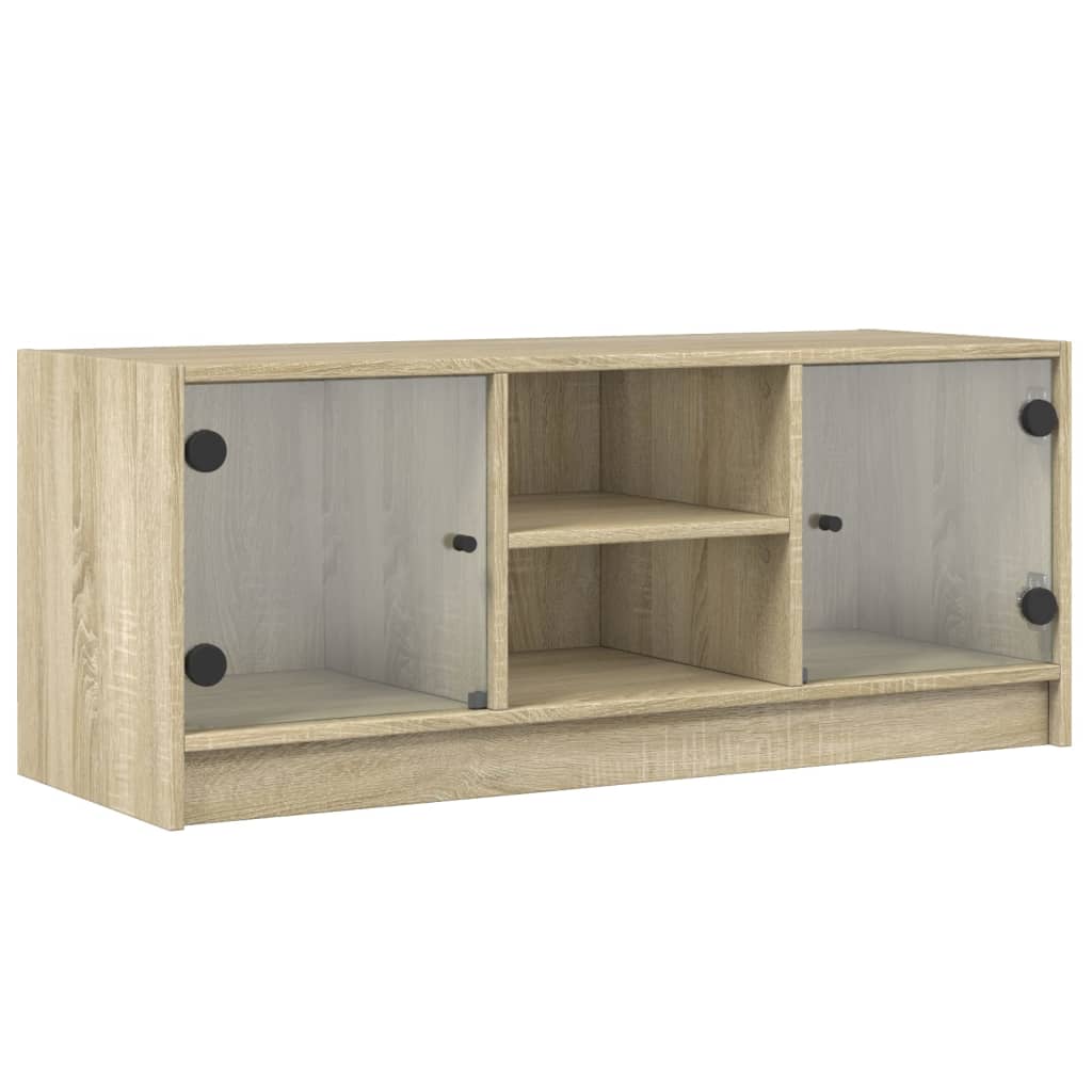 TV ormarić sa staklenim vratima boja hrasta sonome 102x37x42 cm